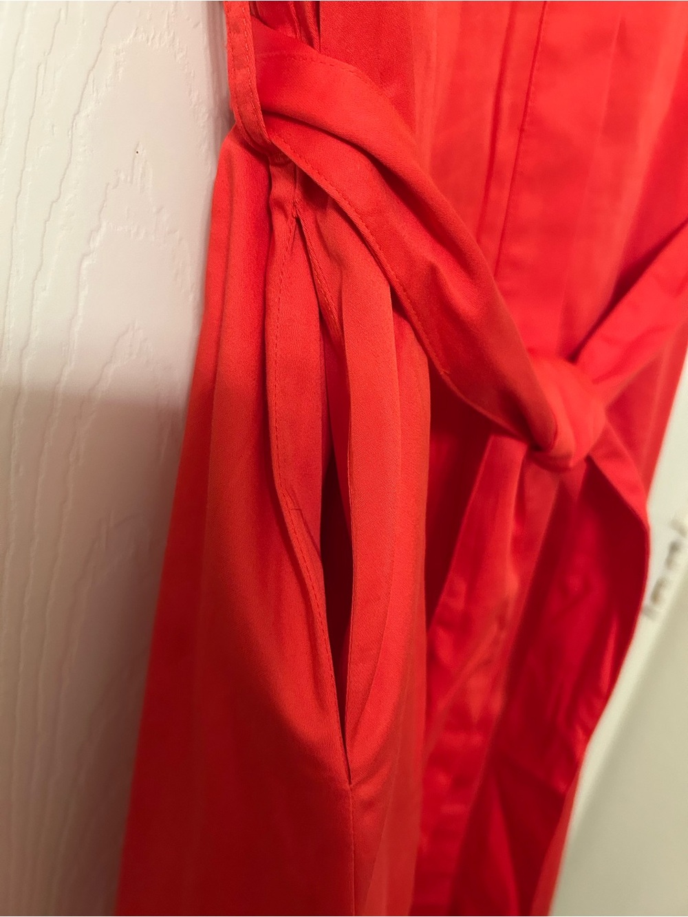 Hermoza Red Shirt Dress with Tie Waist - Picture 5 of 7